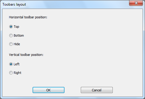 toolbar layout setting dialog